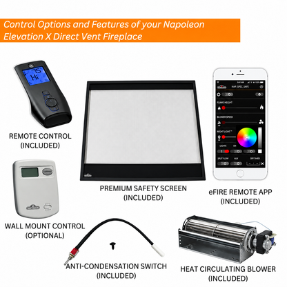 Napoleon Altitude X 36" Direct Vent Gas Fireplace A36X with Electronic Ignition
