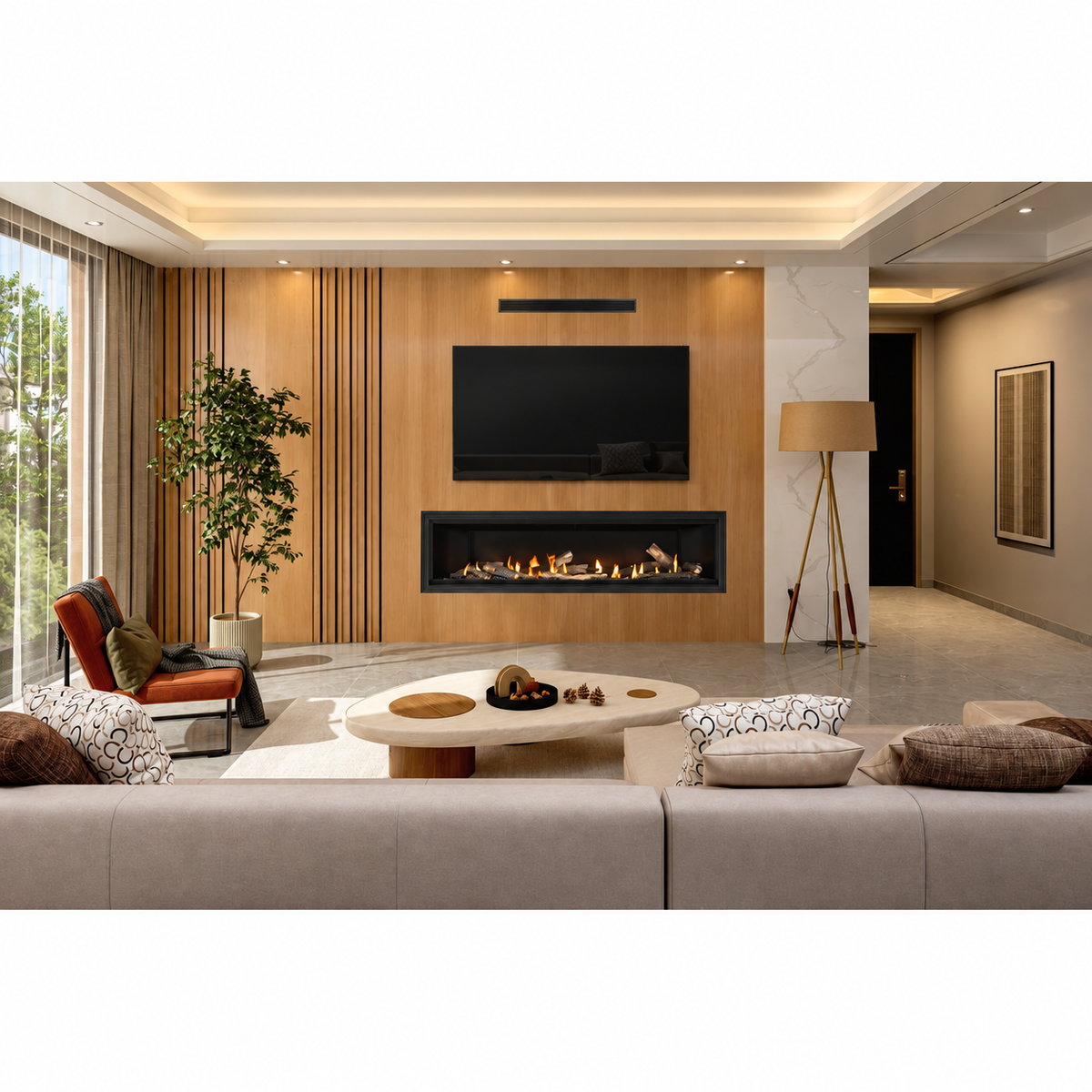 Napoleon BLX76 Ascent Linear Premium 76" Built-in Direct Vent Gas Fireplace