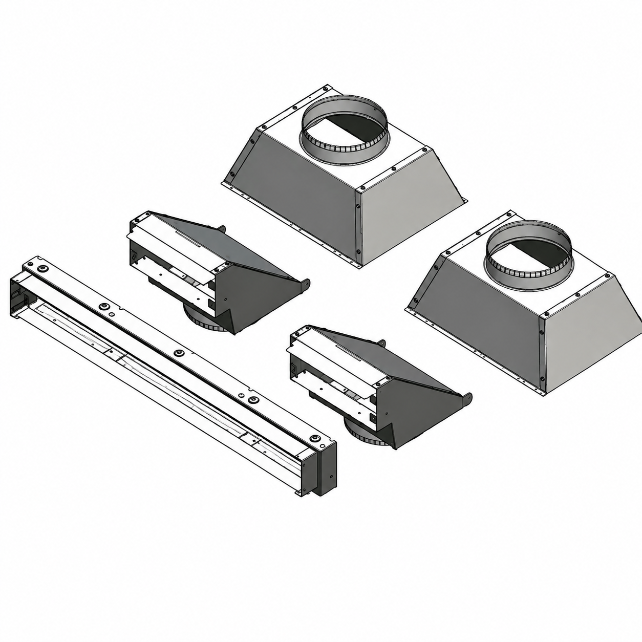 Napoleon DHMF6274 Ducted Heat Management Front Discharge Kit for 62/74" Direct Vent Fireplaces