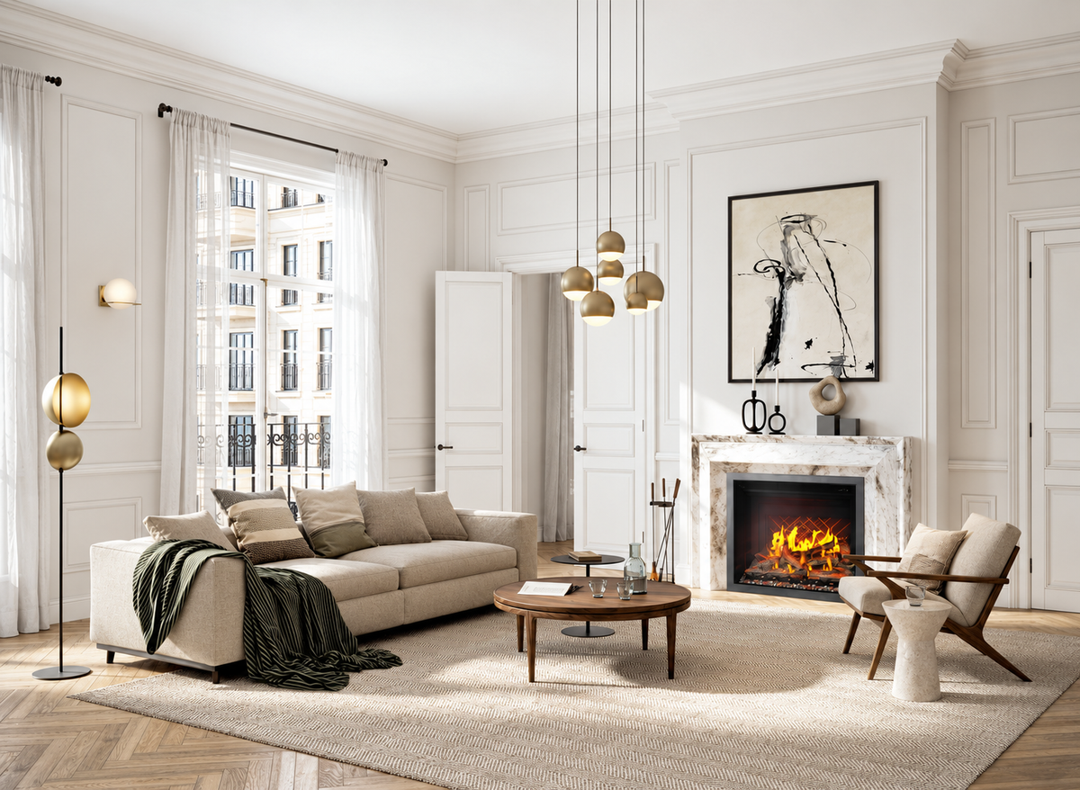 Napoleon Elevation X 36" Built-in Electric Fireplace with Oak Logs and Remote Control