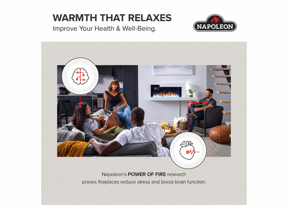 Napoleon Elevation X 36" Built-in Electric Fireplace with Oak Logs and Remote Control