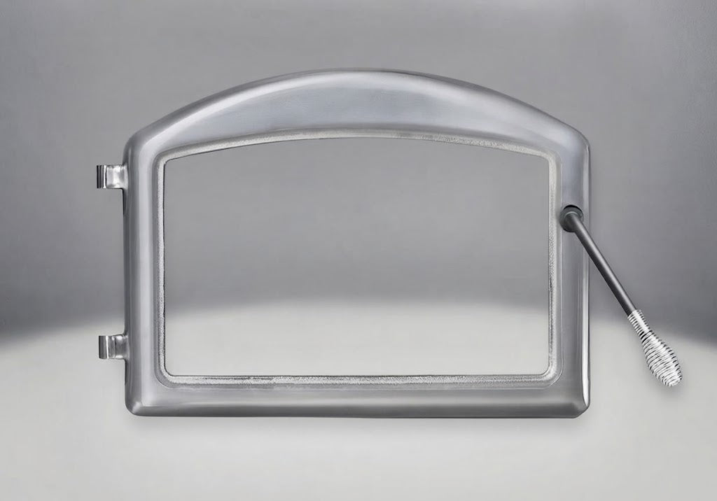 Napoleon H222-SS Satin Chrome Plated Cast Iron Door with Standard Arch