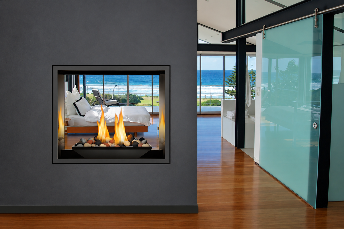 Napoleon High Definition HD81 Direct Vent See Through Gas Fireplace with Electronic Ignition