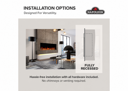 Napoleon Luminex 65" LCD Built-in Multi-Sided Linear Smart Electric Fireplace