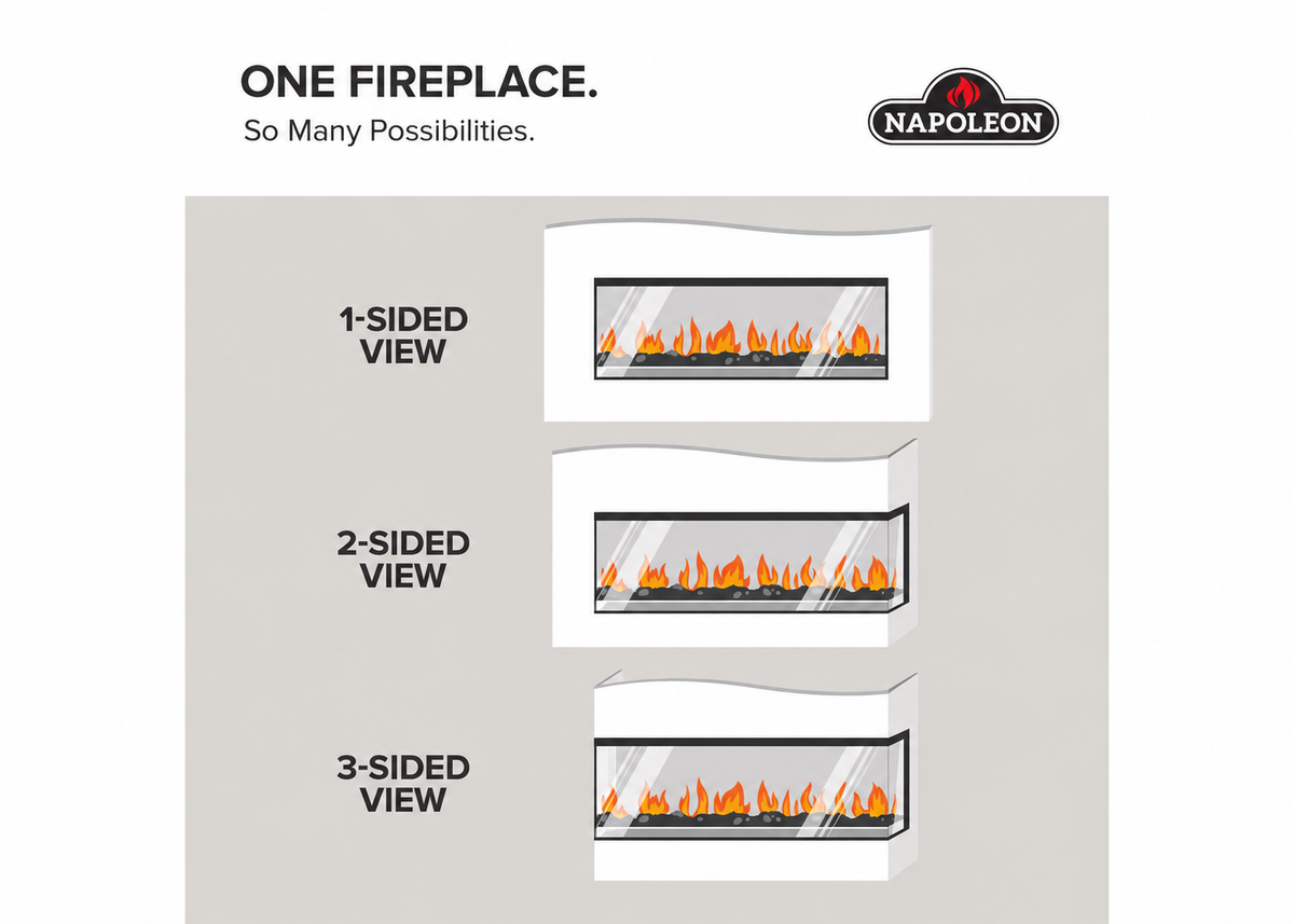 Napoleon Luminex 65" LCD Built-in Multi-Sided Linear Smart Electric Fireplace
