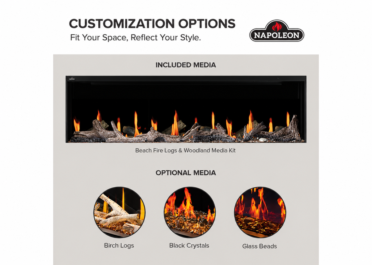 Napoleon Luminex 65" LCD Built-in Multi-Sided Linear Smart Electric Fireplace
