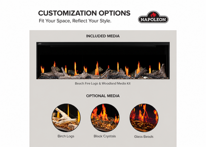 Napoleon Luminex 65" LCD Built-in Multi-Sided Linear Smart Electric Fireplace