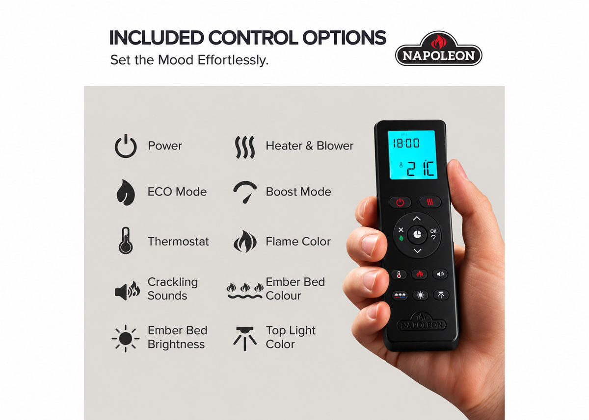 Napoleon Luminex 65" LCD Built-in Multi-Sided Linear Smart Electric Fireplace