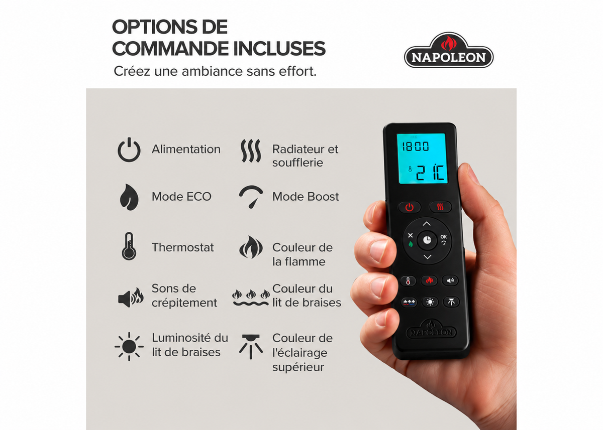 Napoleon Luminex 65" LCD Built-in Multi-Sided Linear Smart Electric Fireplace