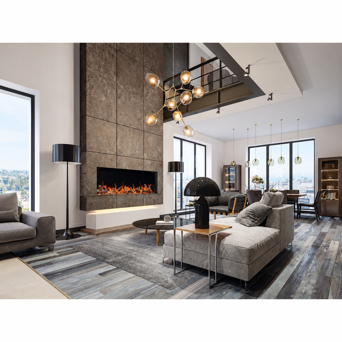 Napoleon Luminex 65" LCD Built-in Multi-Sided Linear Smart Electric Fireplace