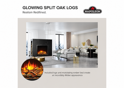 Napoleon NEFB36H-MF Elevation 36" Built-in Electric Fireplace with Oak Logs and Remote Control