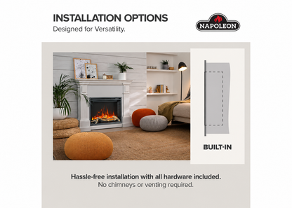 Napoleon NEFB42H-BS-1 Element 42" Built-in Electric Fireplace with Logs and Remote Control