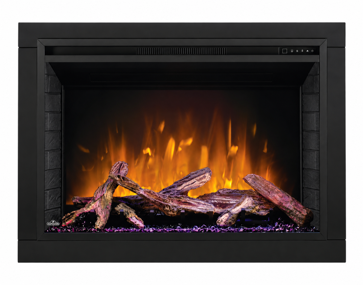 Napoleon NEFB42H-BS-1 Element 42" Built-in Electric Fireplace with Logs and Remote Control