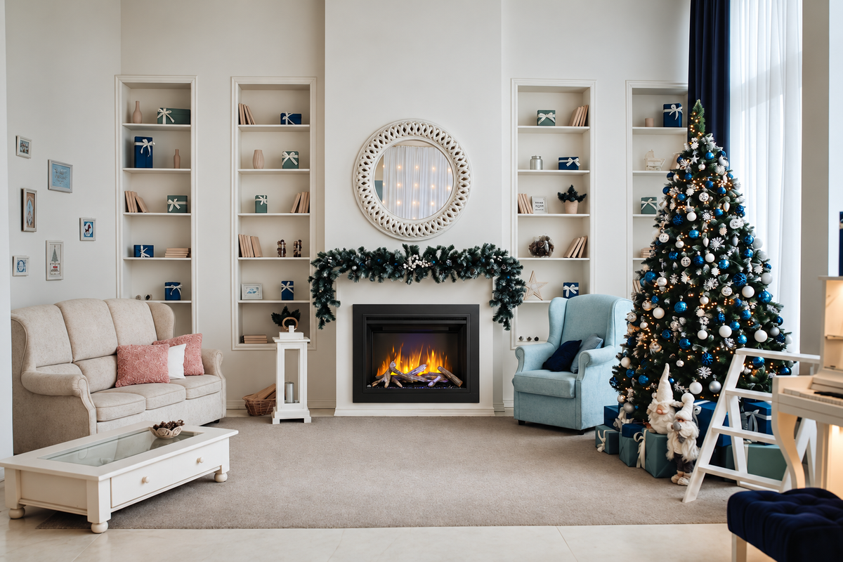 Napoleon NEFB42H-BS-1 Element 42" Built-in Electric Fireplace with Logs and Remote Control