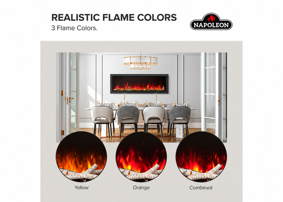 Napoleon NEFB50AB Astound 50" Built-in Linear Electric Fireplace With Wi-Fi Connectivity
