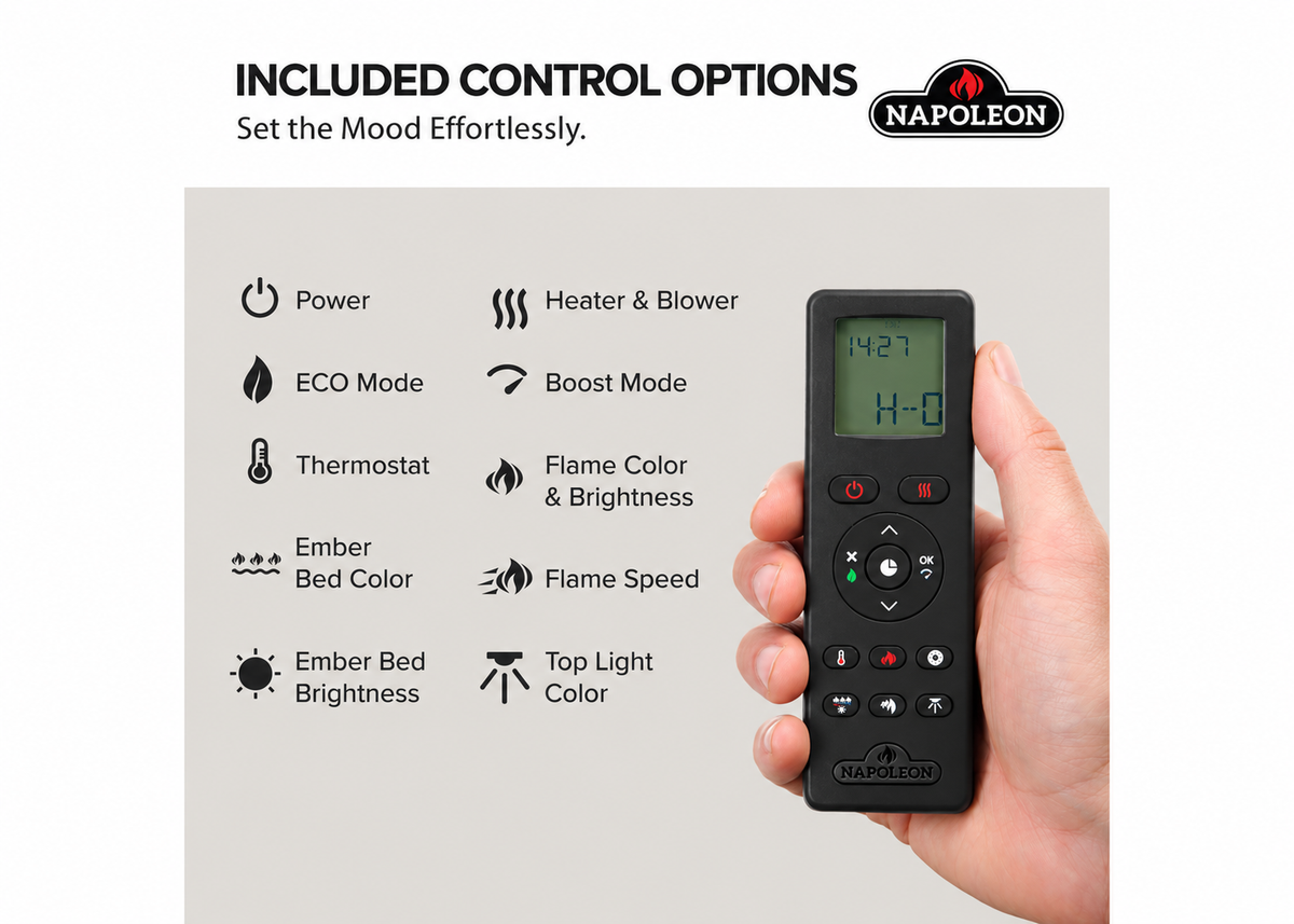 Napoleon NEFB50AB Astound 50" Built-in Linear Electric Fireplace With Wi-Fi Connectivity