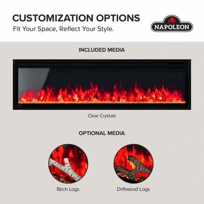 Napoleon NEFL50CFH-1 Entice 50" Wall-Hanging Linear Electric Fireplace