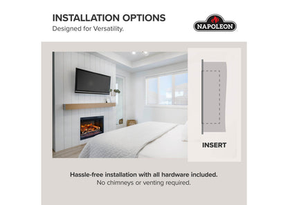 Napoleon Rosedale 3 Built-in 29" Electric Fireplace with Logs and Remote