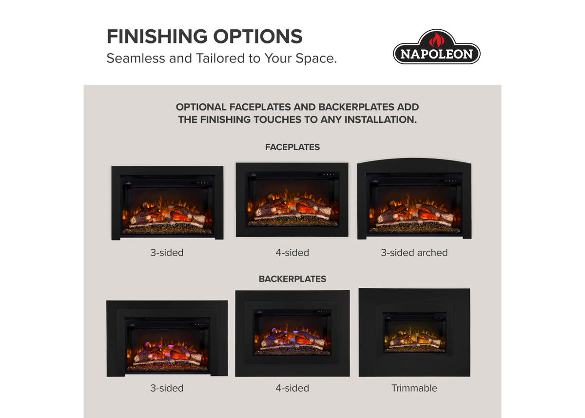 Napoleon Rosedale 3 Built-in 29" Electric Fireplace with Logs and Remote