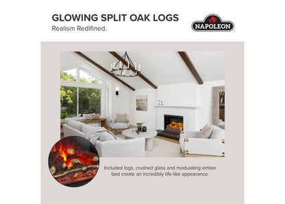 Napoleon Rosedale 3 Built-in 29" Electric Fireplace with Logs and Remote