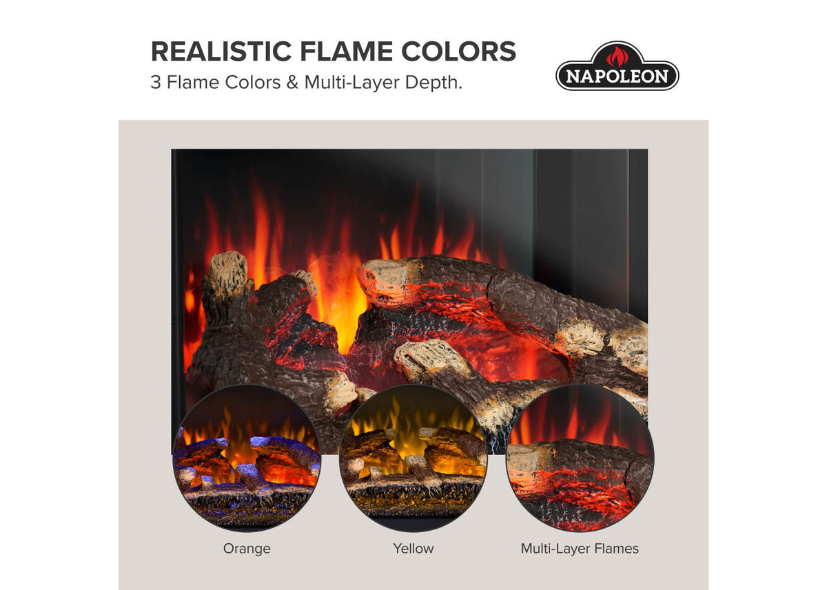 Napoleon Rosedale 3 Built-in 29" Electric Fireplace with Logs and Remote