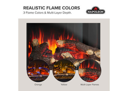 Napoleon Rosedale 3 Built-in 29" Electric Fireplace with Logs and Remote