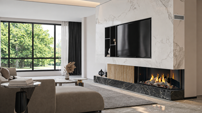 Napoleon Tall Bay Luxuria 50" Multi Sided Direct Vent Linear Gas Fireplace with Electronic Ignition