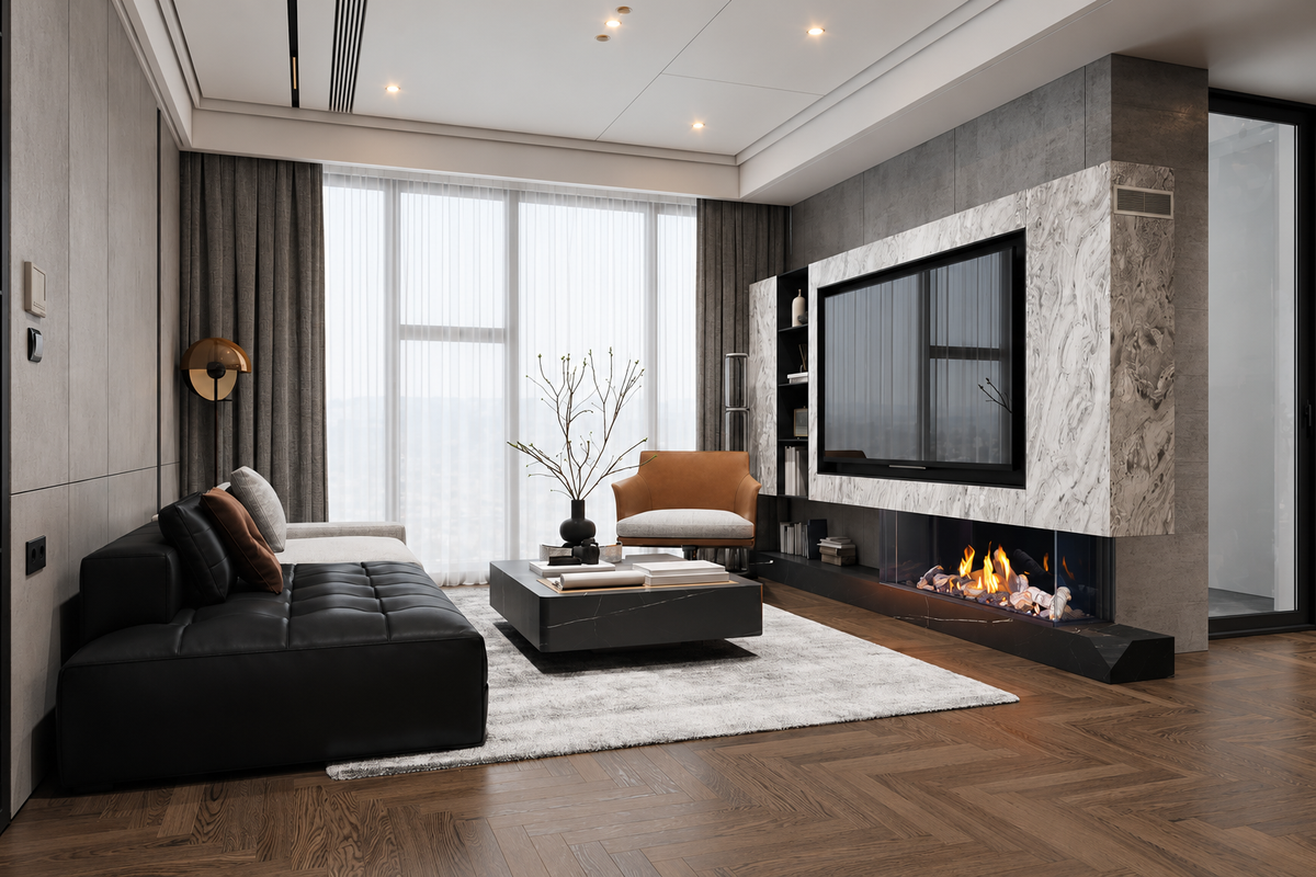 Napoleon Tall Bay Luxuria 62" Multi Sided Direct Vent Linear Gas Fireplace with Electronic Ignition