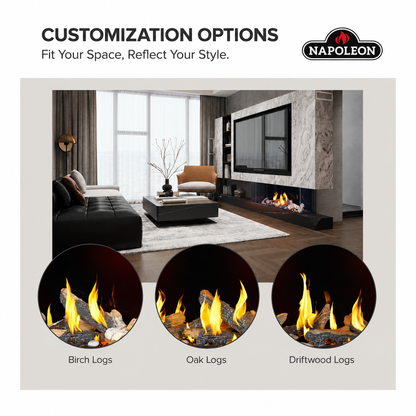 Napoleon Tall Bay Luxuria 62" Multi Sided Direct Vent Linear Gas Fireplace with Electronic Ignition