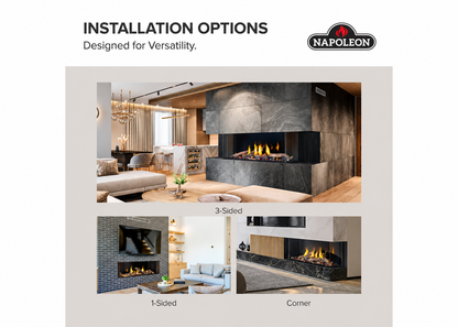 Napoleon Tall Bay Luxuria 62" Multi Sided Direct Vent Linear Gas Fireplace with Electronic Ignition