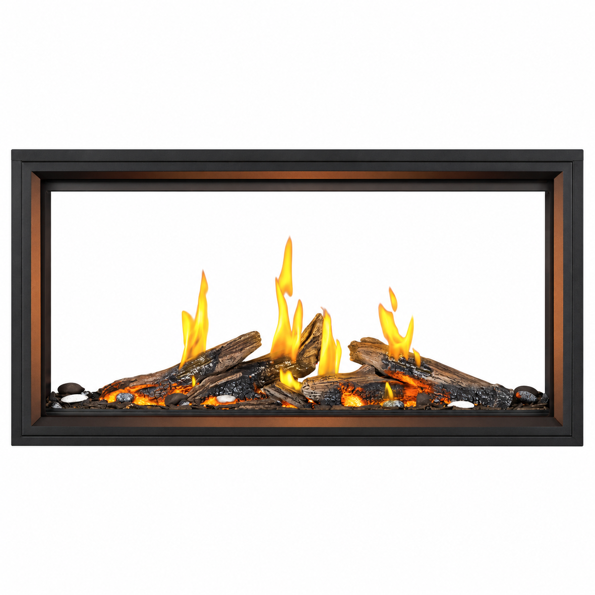 Napoleon Tall Linear Vector 50" See Through Direct Vent Gas Fireplace With Luminous Logs