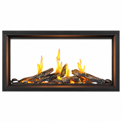 Napoleon Tall Linear Vector 50" See Through Direct Vent Gas Fireplace With Luminous Logs