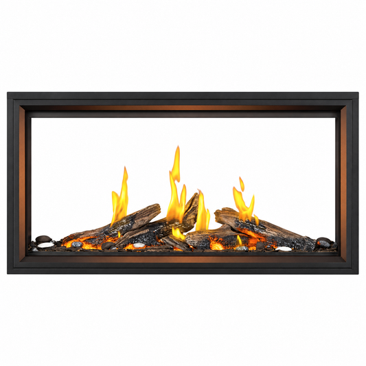 Napoleon Tall Linear Vector 50" See Through Direct Vent Gas Fireplace With Luminous Logs