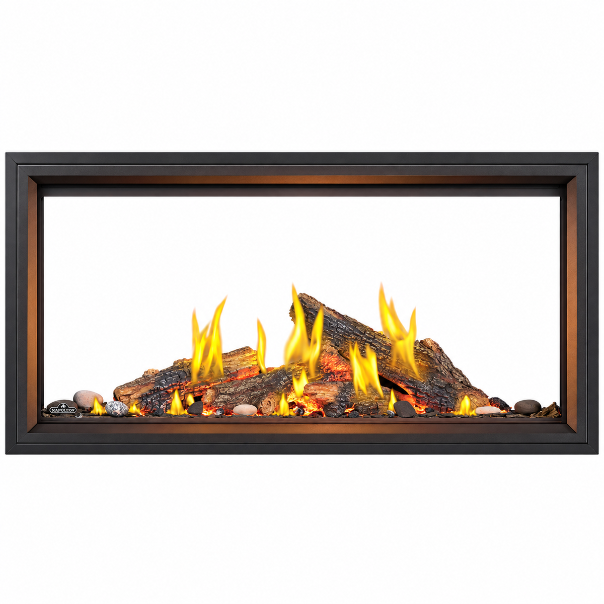 Napoleon Tall Linear Vector 50" See Through Direct Vent Gas Fireplace With Luminous Logs