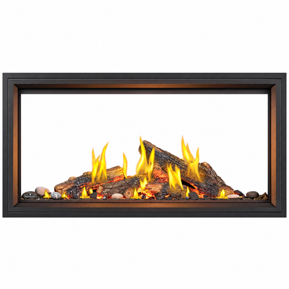 Napoleon Tall Linear Vector 50" See Through Direct Vent Gas Fireplace With Luminous Logs