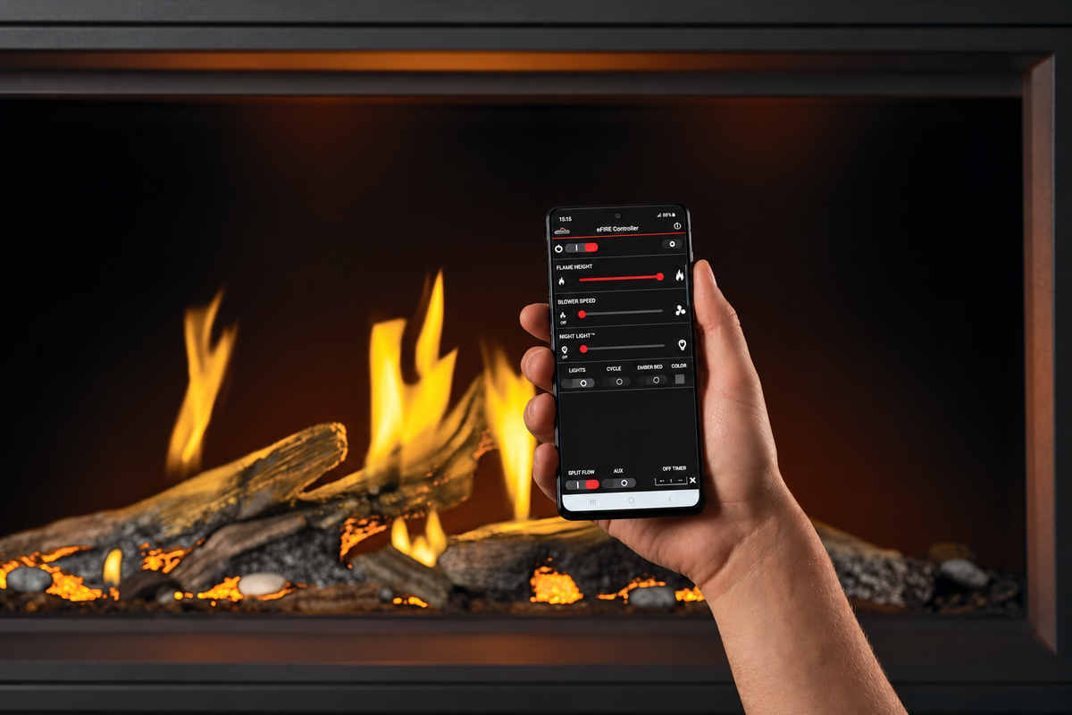 Napoleon Tall Linear Vector 50" Single Sided Direct Vent Gas Fireplace With Luminous Logs