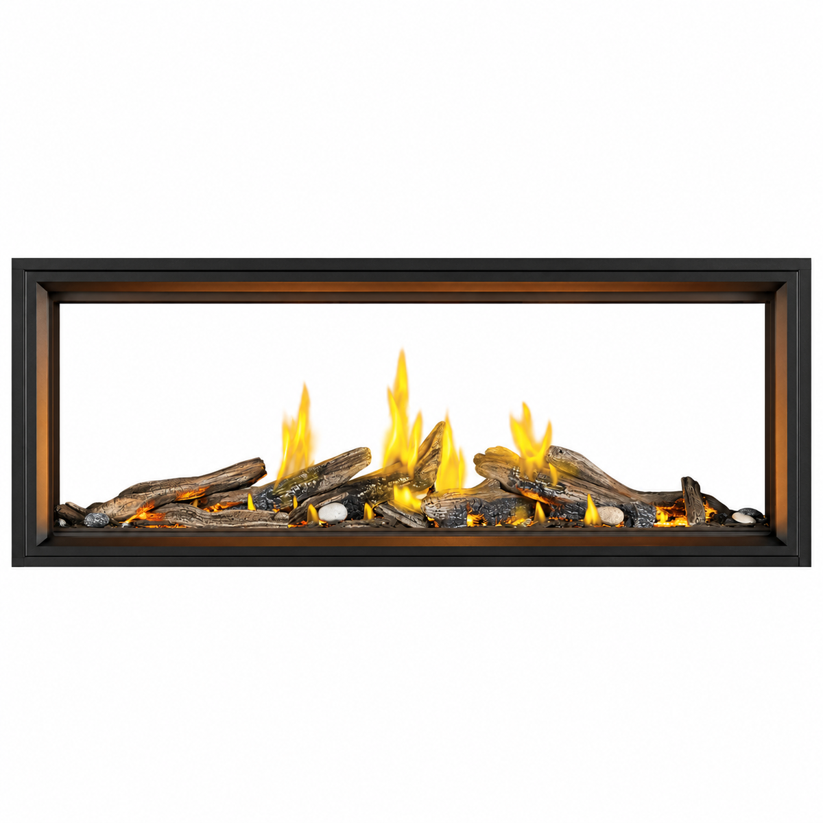 Napoleon Tall Linear Vector 62" See Through Direct Vent Gas Fireplace With Luminous Logs