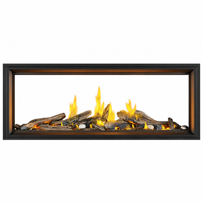 Napoleon Tall Linear Vector 62" See Through Direct Vent Gas Fireplace With Luminous Logs
