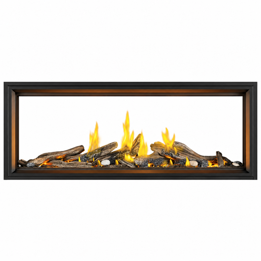 Napoleon Tall Linear Vector 62" See Through Direct Vent Gas Fireplace With Luminous Logs