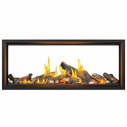 Napoleon Tall Linear Vector 62" See Through Direct Vent Gas Fireplace With Luminous Logs