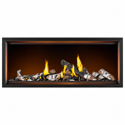 Napoleon Tall Linear Vector 62" Single Sided Direct Vent Gas Fireplace With Luminous Logs