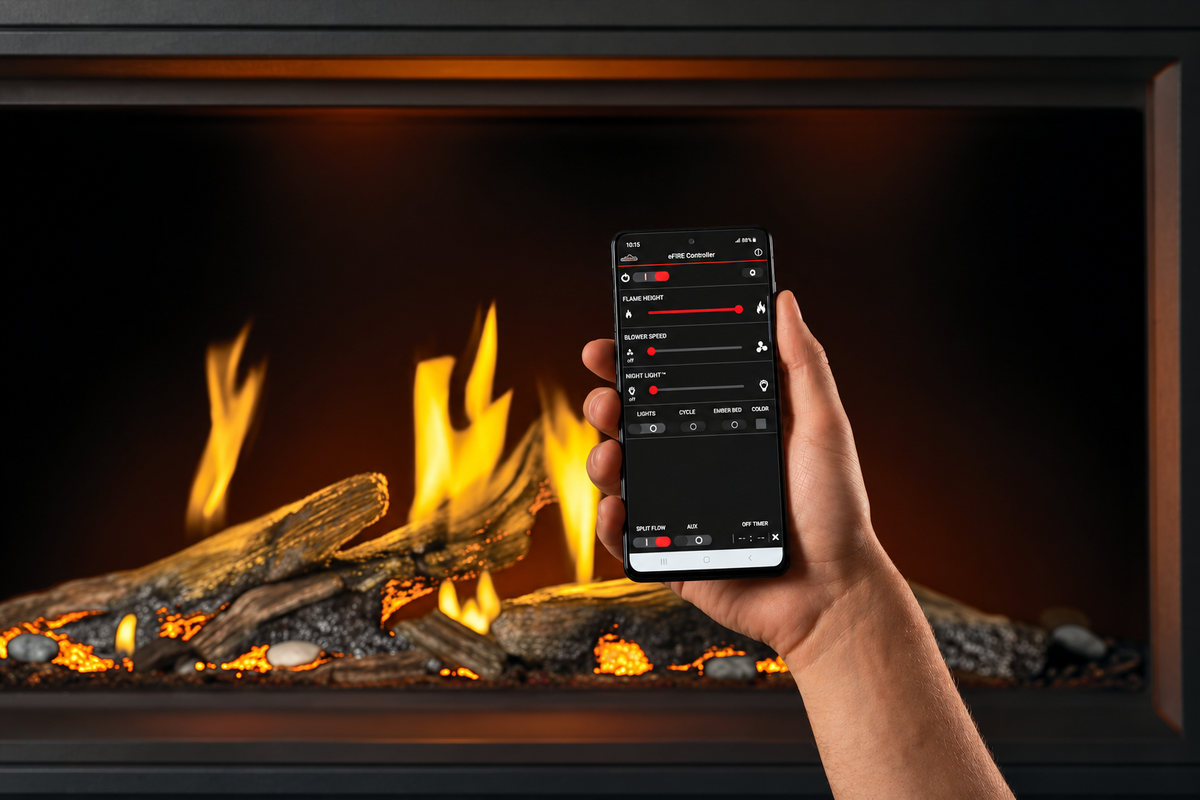 Napoleon Tall Linear Vector 62" Single Sided Direct Vent Gas Fireplace With Luminous Logs