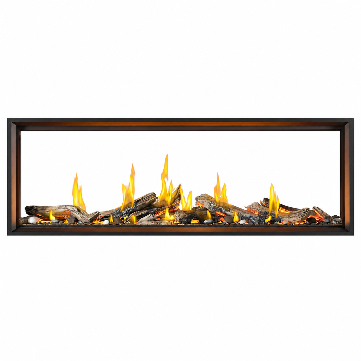 Napoleon Tall Linear Vector 74" See Through Direct Vent Gas Fireplace With Luminous Logs