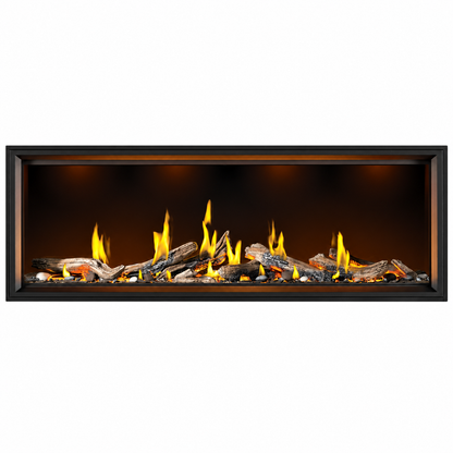 Napoleon Tall Linear Vector 74" Single Sided Direct Vent Gas Fireplace With Luminous Logs