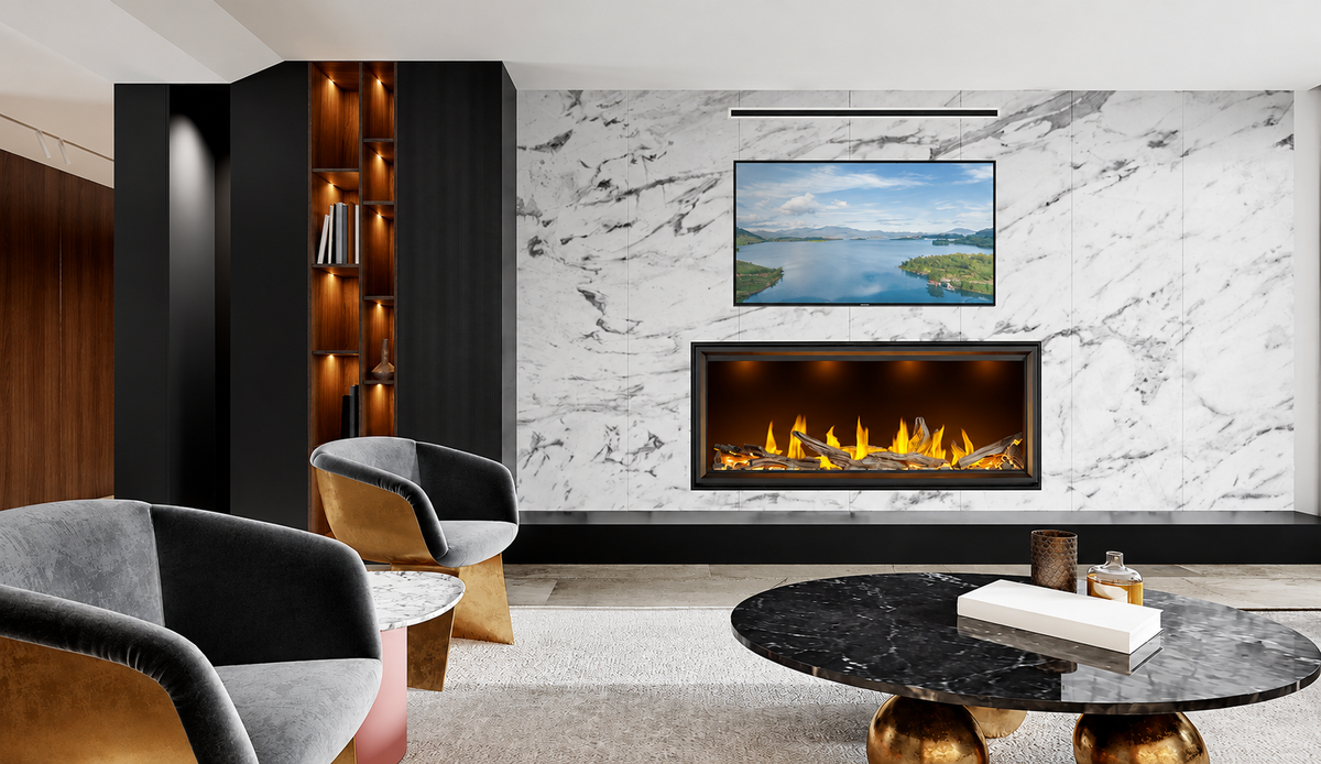 Napoleon Tall Linear Vector TLV62 Single Sided 62" Direct Vent Gas Fireplace
