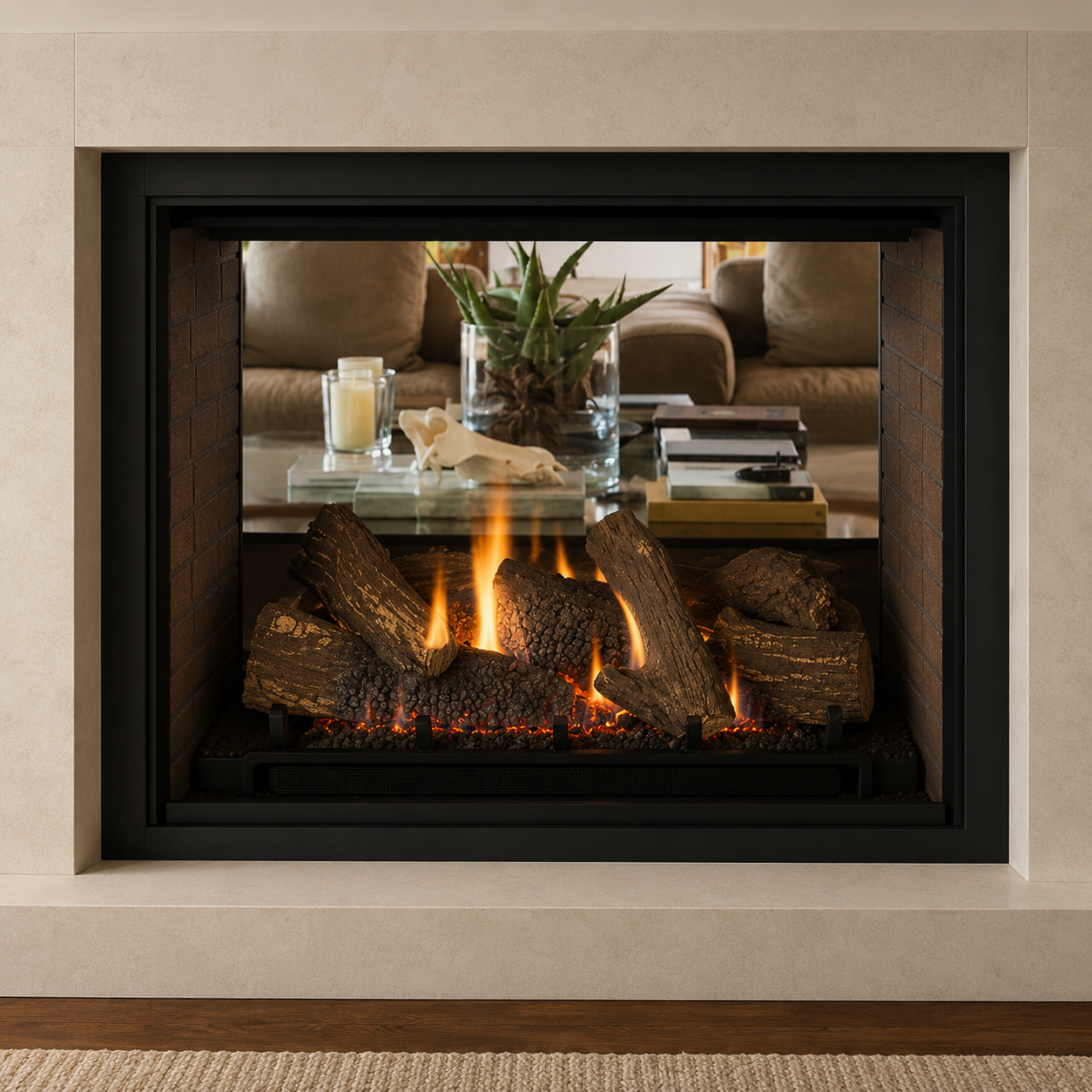Superior DRT63ST 40" Traditional Multi View See-Through Direct Vent Gas Fireplace