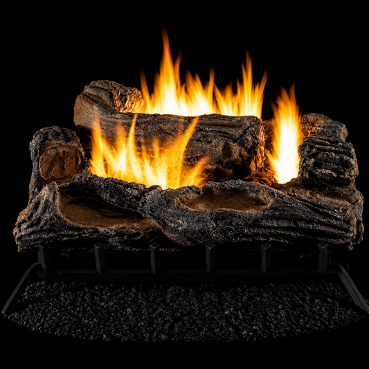 Superior FVFM27 Multi-Sided 27" Ceramic Fiber Vent-Free Log Set with Burner