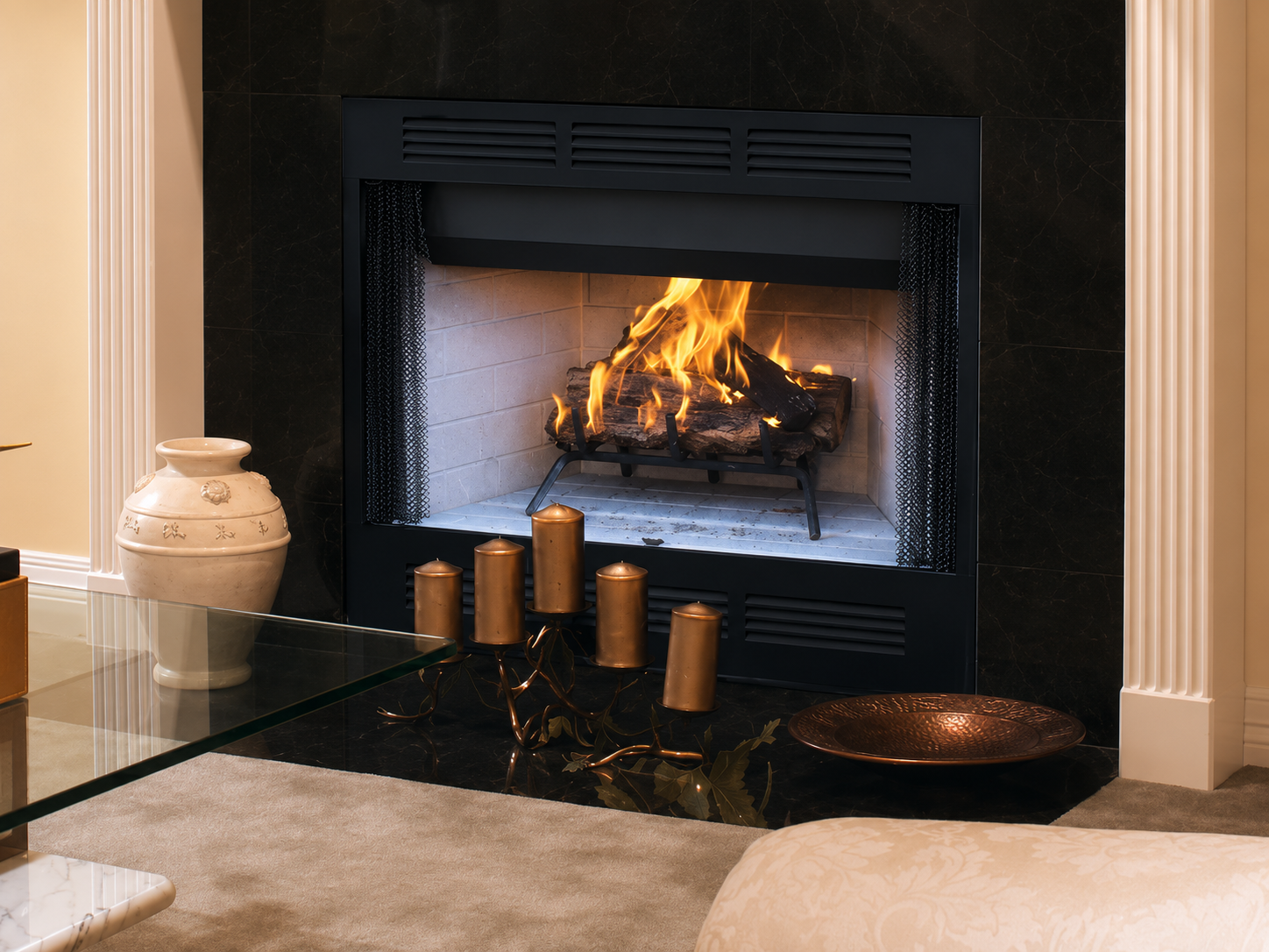 Superior WRT/WCT 2036 Traditional Wood Burning Fireplace With White Stacked Refractory Panels