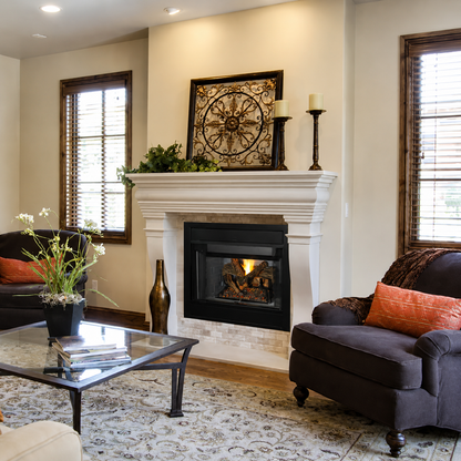 Superior BRT4342 42" Traditional B-Vent Gas Fireplace With White Stacked Refractory Panels