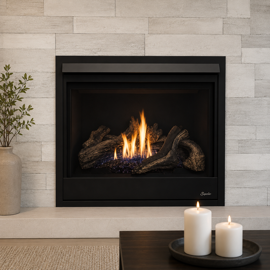 Superior DRC3035 35" Contemporary Top/Rear Direct Vent Gas Fireplace With Electronic Ignition